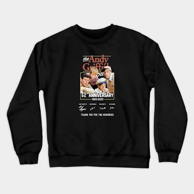 The Andy actor Griffith 62th Anniversary 1960 2022 Thank You For The Memories Signature Crewneck Sweatshirt by davidhedrick